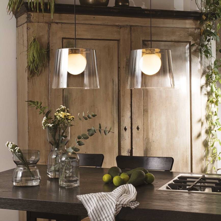 Ideal Lux - LED Пендел FADE 1xG9/3W/230V Ø 27,3 см златист/опушен