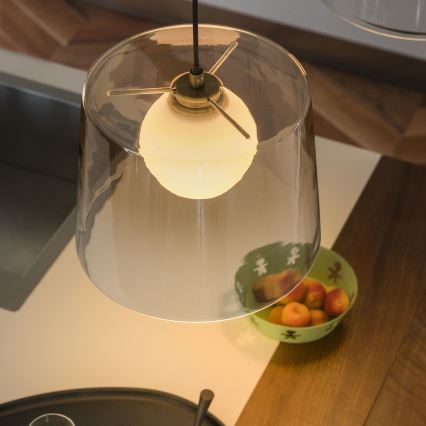 Ideal Lux - LED Пендел FADE 1xG9/3W/230V Ø 27,3 см златист/опушен