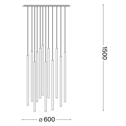 Ideal Lux - LED Пендел FILO LED/25W/230V черен