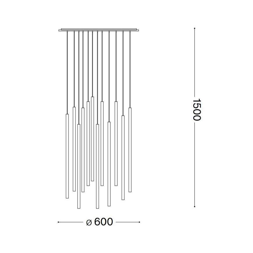 Ideal Lux - LED Пендел FILO LED/25W/230V черен