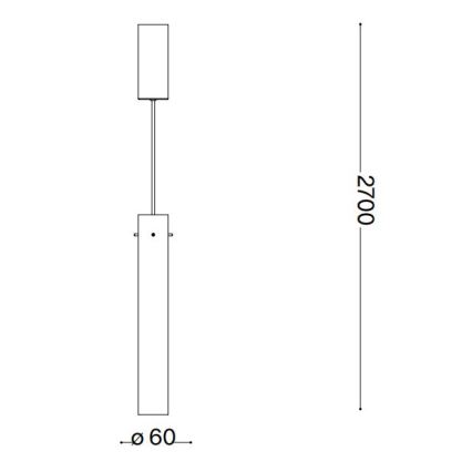 Ideal Lux - LED Пендел FLAM LED/10W/230V Ø 6 см CRI 90 сив