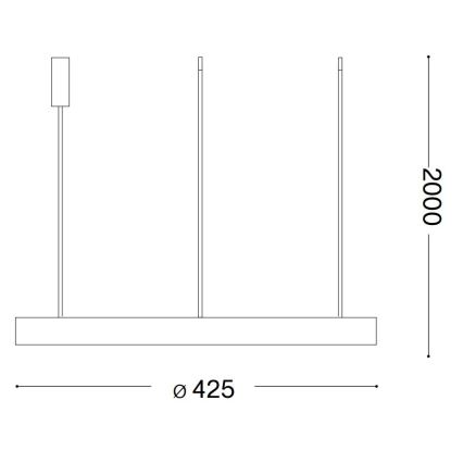 Ideal Lux - LED Пендел GEMINI LED/38W/230V Ø 42,5 см CRI 90 черен