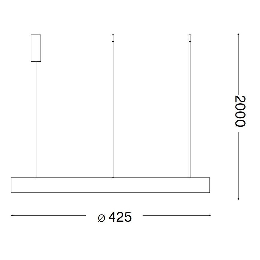 Ideal Lux - LED Пендел GEMINI LED/38W/230V Ø 42,5 см CRI 90 черен