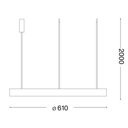 Ideal Lux - LED Пендел GEMINI LED/48W/230V Ø 61 см CRI 90 златист