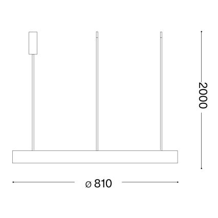 Ideal Lux - LED Пендел GEMINI LED/59W/230V Ø 81 см CRI 90 златист