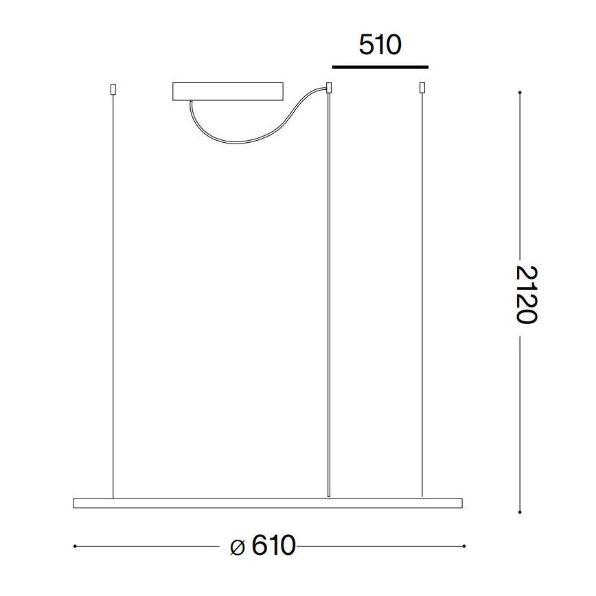 Ideal Lux - LED Пендел HULAHOOP LED/28W/230V 3000K Ø 61 см CRI 90 бял