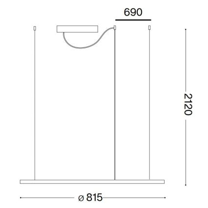 Ideal Lux - LED Пендел HULAHOOP LED/39W/230V 3000K Ø 81,5 см CRI 90 бял