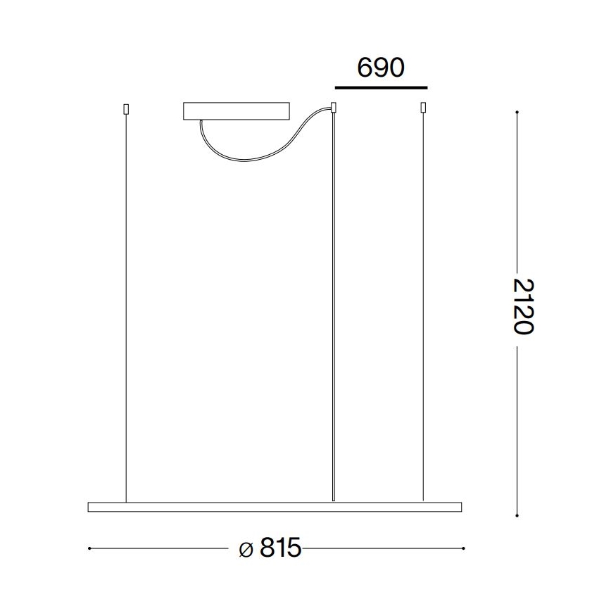 Ideal Lux - LED Пендел HULAHOOP LED/39W/230V 3000K Ø 81,5 см CRI 90 бял