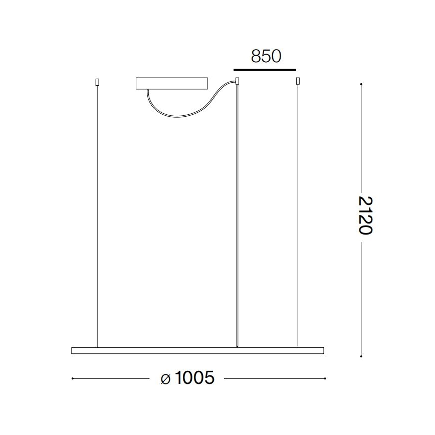 Ideal Lux - LED Пендел HULAHOOP LED/46W/230V 3000K Ø 100 см CRI 90 бял