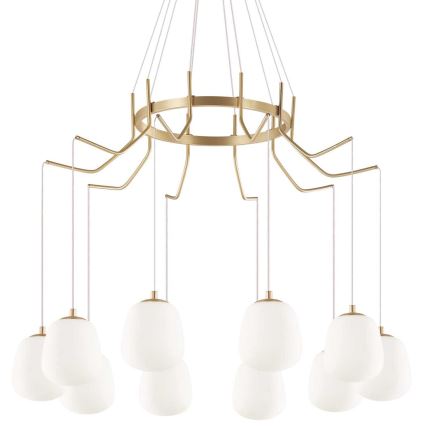 Ideal Lux - LED Пендел KAROUSEL 10xG9/3W/230V Ø 82,5 см месинг