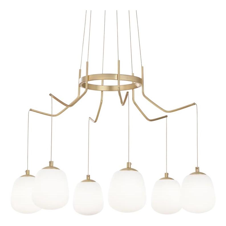 Ideal Lux - LED Пендел KAROUSEL 6xG9/3W/230V Ø 72 см месинг