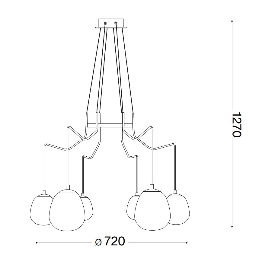 Ideal Lux - LED Пендел KAROUSEL 6xG9/3W/230V Ø 72 см месинг