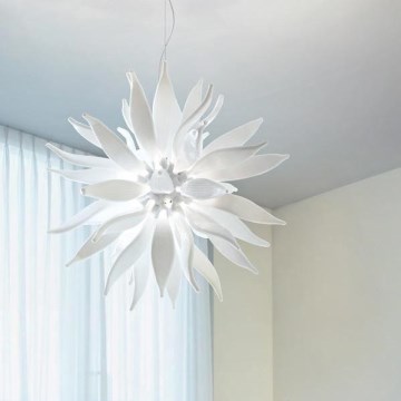 Ideal Lux - LED Пендел LEAVES 12xG9/3W/230V Ø 80 см бял