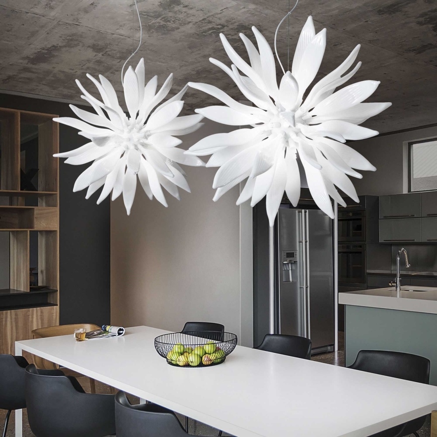 Ideal Lux - LED Пендел LEAVES 12xG9/3W/230V Ø 80 см бял