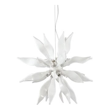 Ideal Lux - LED Пендел LEAVES 8xG9/3W/230V Ø 63 см бял