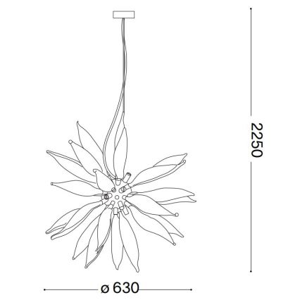 Ideal Lux - LED Пендел LEAVES 8xG9/3W/230V Ø 63 см бял
