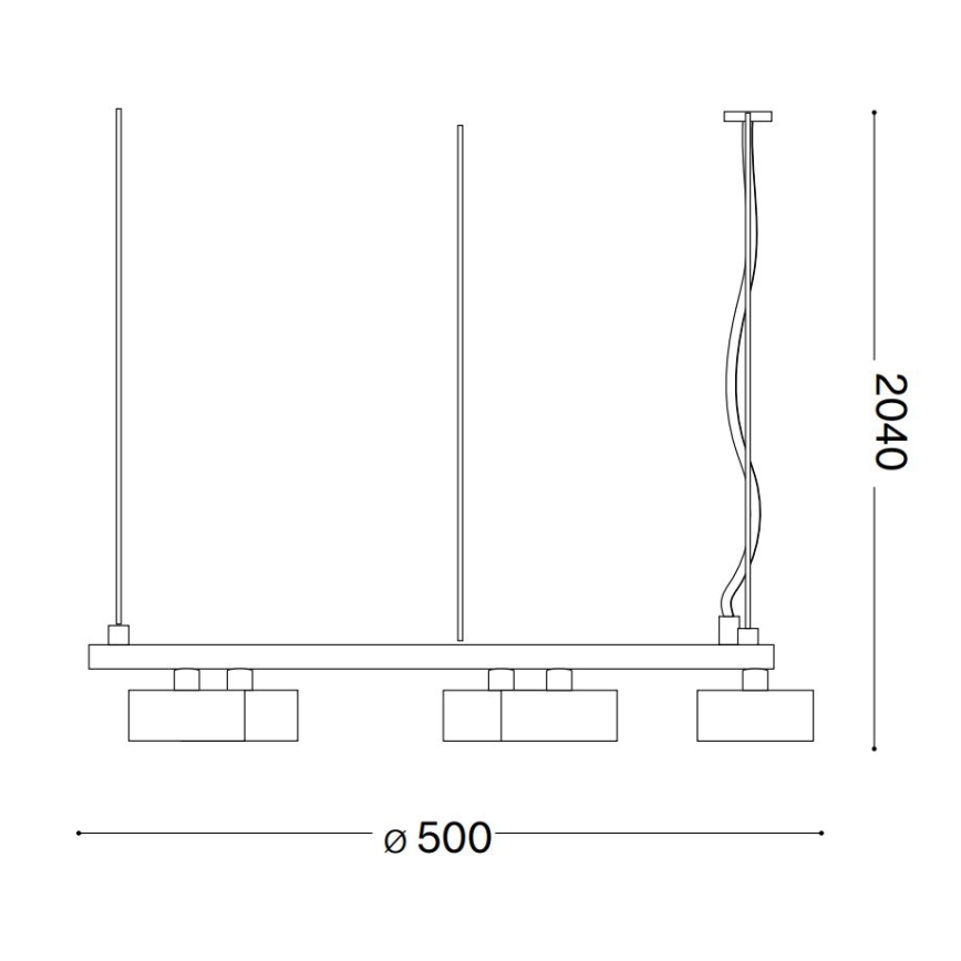 Ideal Lux - LED Пендел MINOR 5xGX53/9W/230V Ø 50 см черен