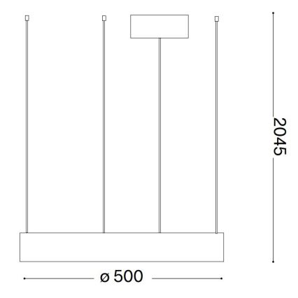 Ideal Lux - LED Пендел ORACLE LED/28W/230V 3000K Ø 50 см CRI 90 черен