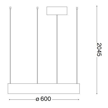 Ideal Lux - LED Пендел ORACLE LED/33W/230V 3000K Ø 60 см CRI 90 черен