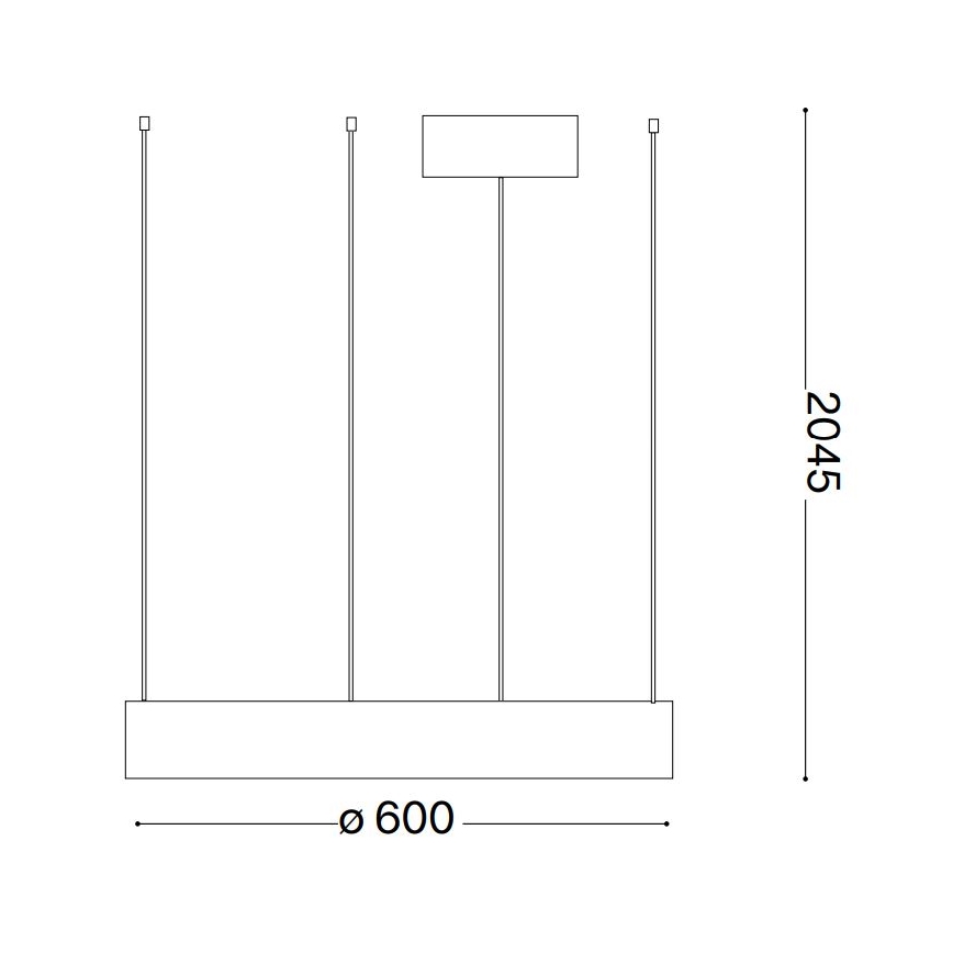 Ideal Lux - LED Пендел ORACLE LED/33W/230V 3000K Ø 60 см CRI 90 черен