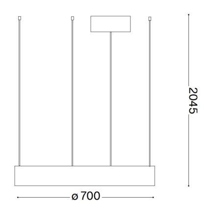 Ideal Lux - LED Пендел ORACLE LED/35W/230V 3000K Ø 70 см CRI 90 черен
