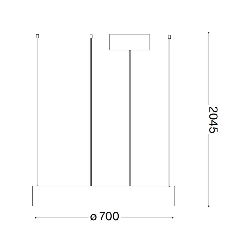 Ideal Lux - LED Пендел ORACLE LED/35W/230V 3000K Ø 70 см CRI 90 черен