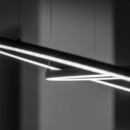 Ideal Lux - LED Пендел ORACLE LED/89W/230V 3000K Ø 150 см черен
