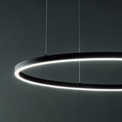 Ideal Lux - LED Пендел ORACLE LED/89W/230V 3000K Ø 150 см черен