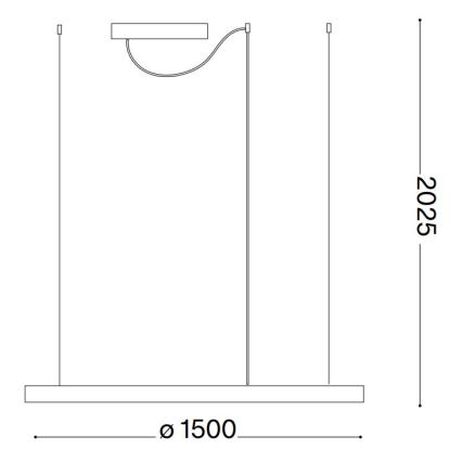 Ideal Lux - LED Пендел ORACLE SLIM LED/29W/230V 2700K Ø 50 см черен