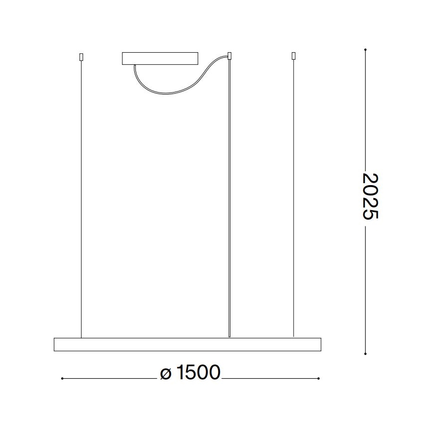 Ideal Lux - LED Пендел ORACLE SLIM LED/29W/230V 2700K Ø 50 см черен