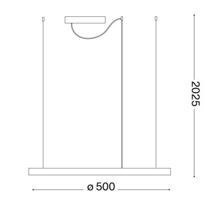 Ideal Lux - LED Димируем пендел ORACLE SLIM LED/29W/230V 3000K Ø 50 см бял