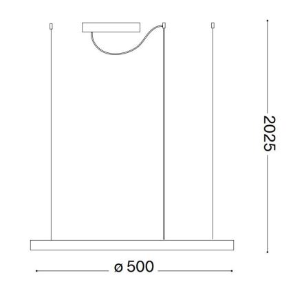 Ideal Lux - LED Пендел ORACLE SLIM LED/32W/230V 3000K Ø 50 см черен