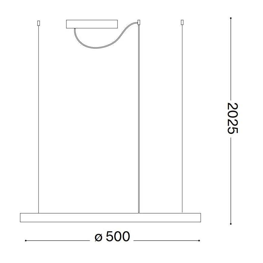 Ideal Lux - LED Пендел ORACLE SLIM LED/32W/230V 4000K Ø 50 см черен