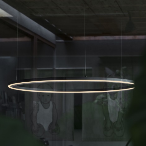 Ideal Lux - LED Пендел ORACLE SLIM LED/32W/230V Ø 50 cm черен