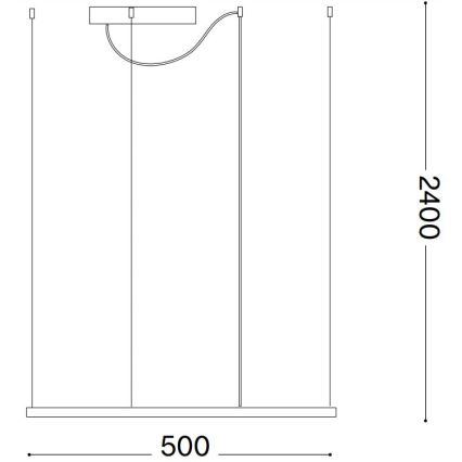 Ideal Lux - LED Пендел ORACLE SLIM LED/33W/230V 3000K 50x50 см черен