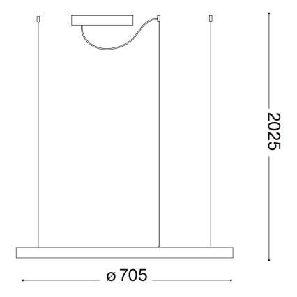 Ideal Lux - LED Пендел ORACLE SLIM LED/37W/230V 2700K Ø 70,5 см черен