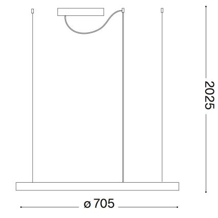 Ideal Lux - LED Пендел ORACLE SLIM LED/38W/230V 4000K Ø 70 см бял