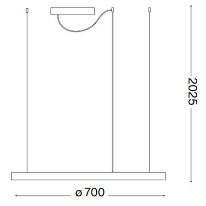 Ideal Lux - LED Димируем пендел ORACLE SLIM LED/39W/230V 3000K Ø 70 см бял