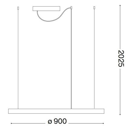 Ideal Lux - LED Димируем пендел ORACLE SLIM LED/43W/230V 3000K Ø 90 см бял