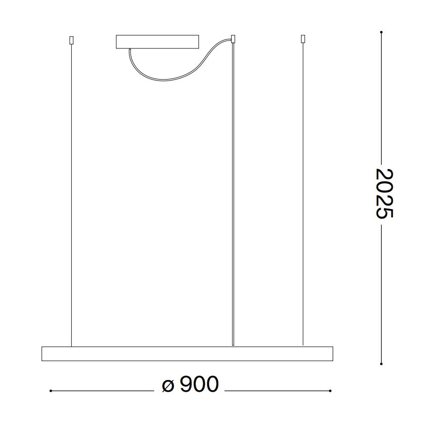 Ideal Lux - LED Димируем пендел ORACLE SLIM LED/43W/230V 3000K Ø 90 см бял