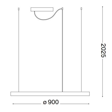 Ideal Lux - LED Димируем пендел ORACLE SLIM LED/43W/230V 3000K Ø 90 см черен