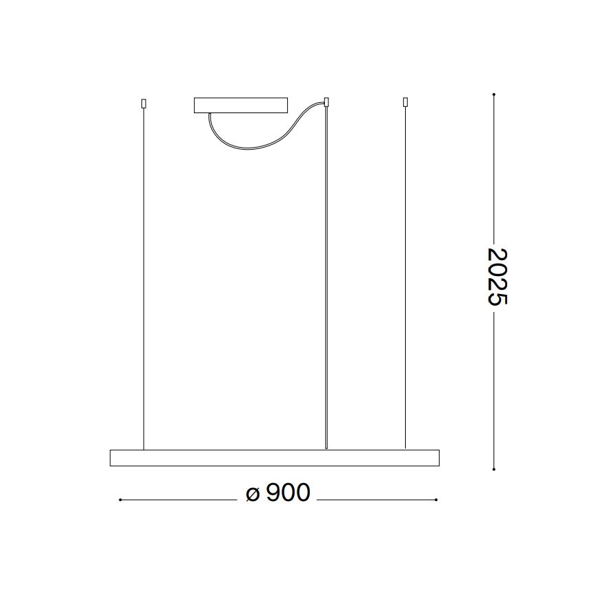 Ideal Lux - LED Димируем пендел ORACLE SLIM LED/43W/230V 3000K Ø 90 см черен