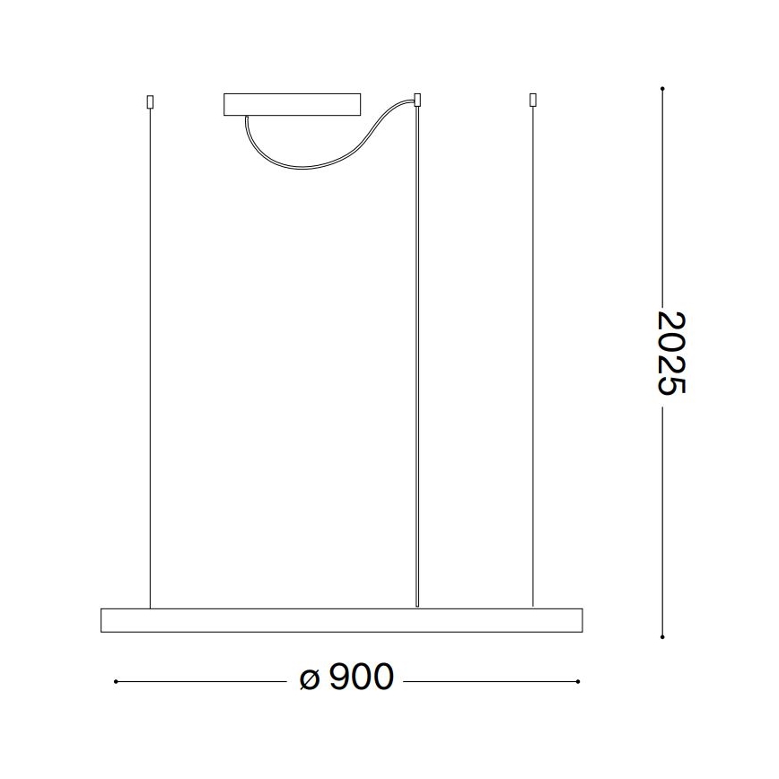 Ideal Lux - LED Пендел ORACLE SLIM LED/53W/230V 2700K Ø 90 см черен