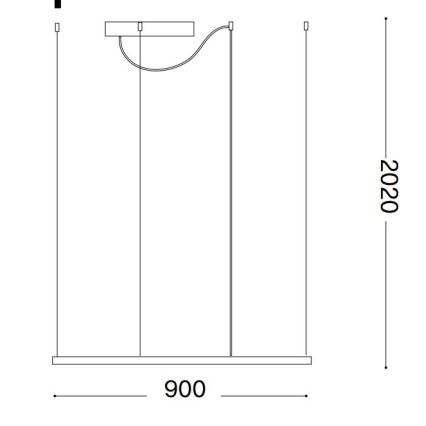 Ideal Lux - LED Пендел ORACLE SLIM LED/53W/230V 3000K 90x90 см бял