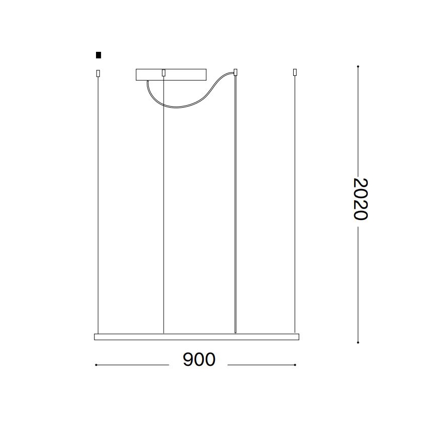 Ideal Lux - LED Пендел ORACLE SLIM LED/53W/230V 3000K 90x90 см бял