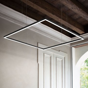 Ideal Lux - LED Пендел ORACLE SLIM LED/53W/230V 3000K 90x90 см черен