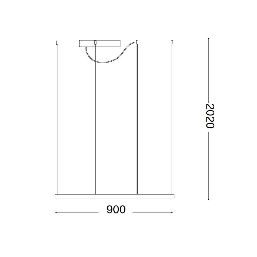 Ideal Lux - LED Пендел ORACLE SLIM LED/53W/230V 3000K 90x90 см черен