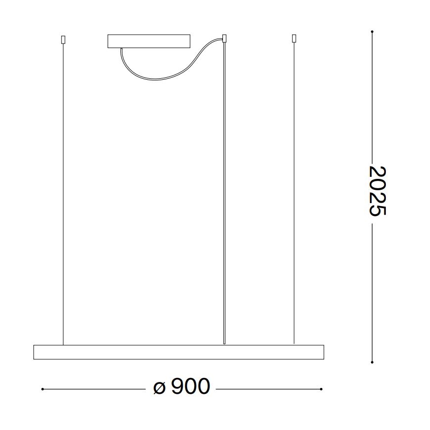 Ideal Lux - LED Пендел ORACLE SLIM LED/55W/230V 4000K Ø 90 см черен