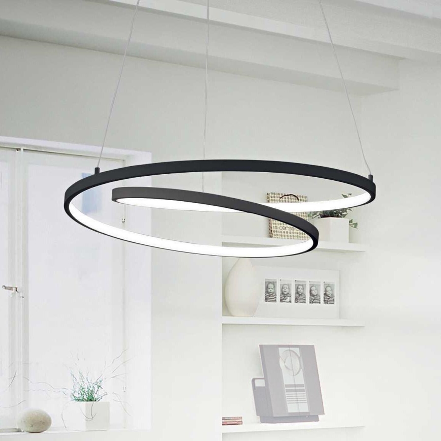 Ideal Lux - LED Пендел OZ LED/52W/230V Ø 80 см CRI 90 черен