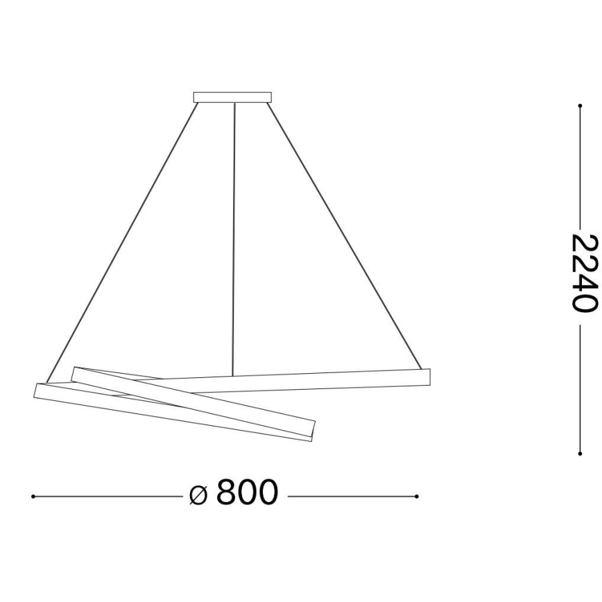 Ideal Lux - LED Пендел OZ LED/52W/230V Ø 80 см CRI 90 черен